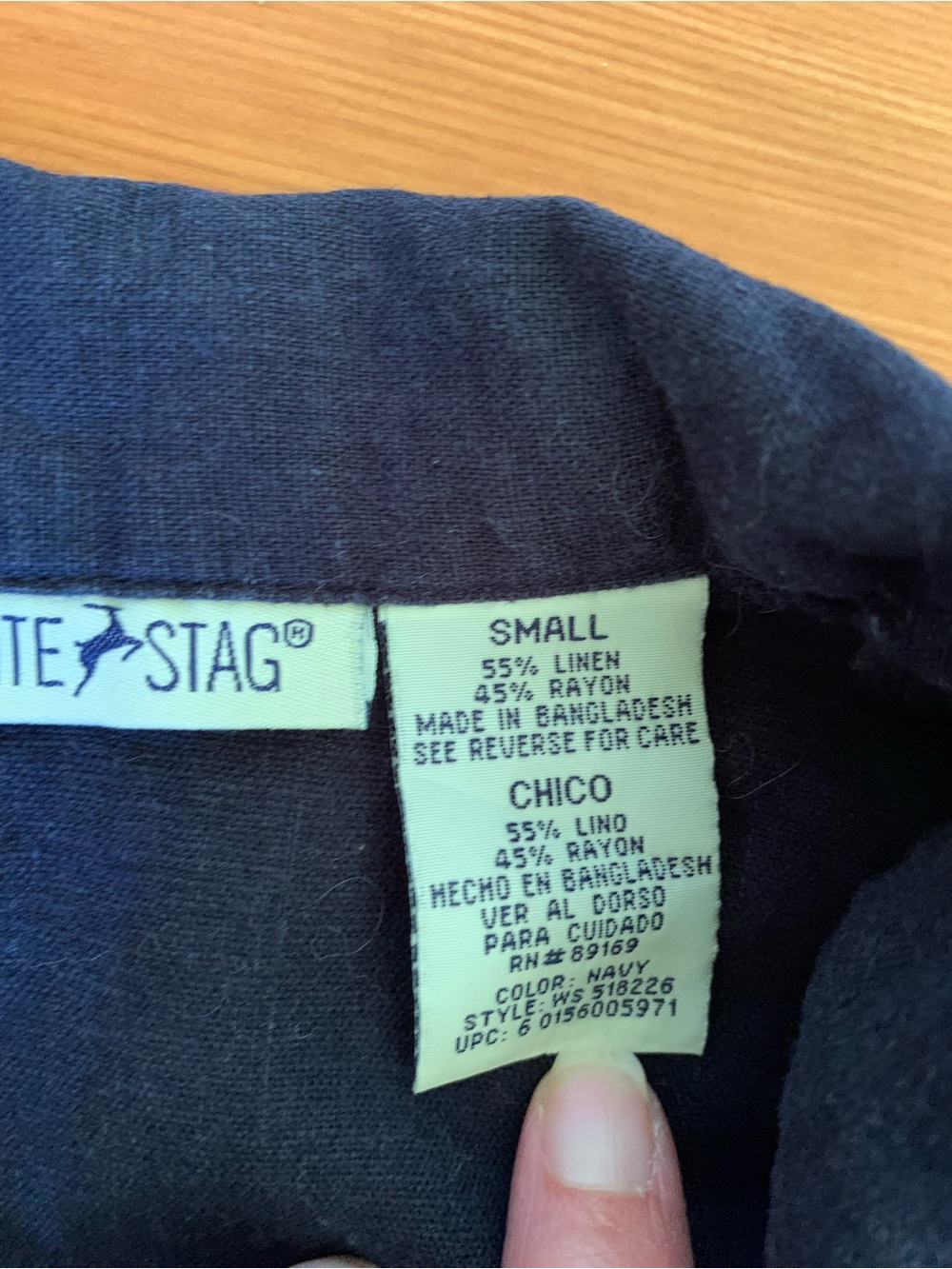 Sleeveless Button-Front Linen Navy Shirt Dress - Picture 4 of 4